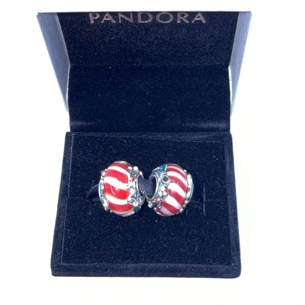 2 New Pandora Christmas Candy Muranos